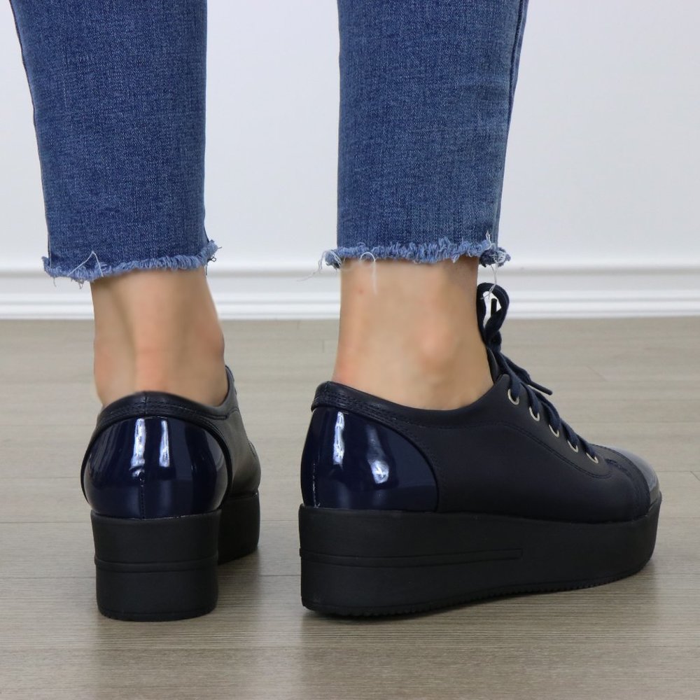 Navy Fashion Creeper Sneakers - Picture 6 of 7